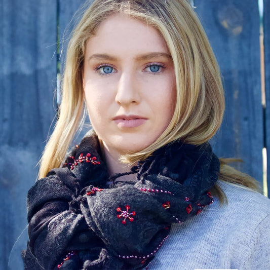 Black Is Bold | Hand Beaded - Merino Wool Handbeaded