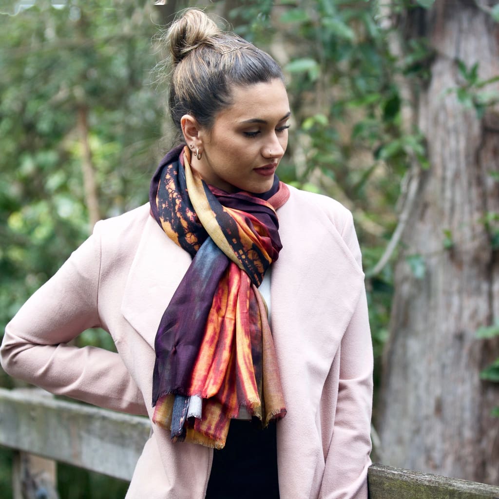 Skies Ablaze Rainbow Beach Cashmere Blend Designer Women's